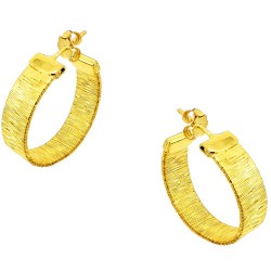 Ασημένια επιχρυσωμένα σκουλαρίκια κρίκοι 925 Ασημένια επιχρυσωμένα σκουλαρίκια κρίκοι 925